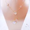 925 Silver Mixed Six/10-flower Desinger necklace 4/Four Leaf Clover Charm Bracelets Bangle Chain 18K Gold Agate Shell Mother-of-Pearl for Mother's Day Jewelry Women gift