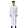 Roupas étnicas Abaya Muçulmano Homens Islam Vestidos Moda Kaftan Paquistão Caftan Arábia Saudita Jubba Thobe Marroquino Dubai Musulman Preto