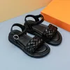 Sandalet Çocuk Partisi Sandalet Çocuk Yaz Sandalet Kalın Sole Girls Slip Shoe Çocuklar Siyah Dokuma 316y Genç Öğrenciler Plaj Sandalet Z0225