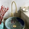 Bathroom Sink Faucets VOURUNA Brushed Golden&Black&White Single Lever Tall Vessel Faucet Lavatory Basin Mixer Tap