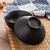 Bowls Black Bowl A5 Melamine Frost Porcelain Imitation Sugar Sauce Relish Rice Soup Mini Pot Noodle El Tableware Fast