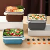 Dijkartikelen Sets Geïsoleerde lunchbox met roestvrij staal grote instant noodle bowl kantoor Student Bento draagbare container