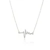 Chains Minimalist Simple Necklace For Women Heartbeat Love Pendant Gold Silver Color Clavicle Chain Necklaces Choker Jewelry