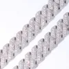 Yu Ying 925 Solid Silver Cupan Chain Jewelry 2ROW 16mm مع سلسلة رابط الراب في سلسلة Gra Moissanite