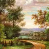 Bakgrundsbilder PO Bakgrund 3D Pastoral Country Road Landscape Oil Målning Väggduk Vardagsrum El Entré Bakgrundsdekor Väggmålningar