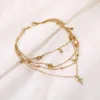 Anklets Layered Cross Heart Anklet Bracelets For Women Summer Beach On Foot Ankle Leg Chain 2023 Fashion Jewerly AM6048