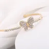 Brazalete coreano de lujo de cristal, pulsera de mariposa, brazaletes de moda, pulseras de circón para mujer, joyería