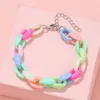 Anklets Adjustable Daily Wearing Colorful Plastic Chain Anklet For Girls Summer Beach Party Friend Jewellery Gift