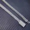 Collier de luxe en chaîne cubaine Miami, en argent Sterling 925, Vvs-d Moissanite, 2 rangées, maillons de 10mm de large