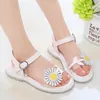 Sandals Girls Sandals Summer New Casual Fashion Sandals Children Princess Sandals Flower Flat Student Kids Beach Shoes Z0225