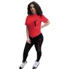 Artı boyutu kadın eşofmanlar bodycon kısa kollu mahsul üst yığılmış eşofman eşyası yaz iki parça jogger pantolon setleri