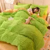 Bedding Sets Winter Warm Set Velvet Pillowcases And Quilt Cover Thick Coral Fleece Plush 4 Pcs Suit Drop