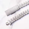 Hotsale moda łańcuch kubański Naszyjnik 2Rows 10 mm 12 mm 925 Solidny srebrny lód na zewnątrz mold -Diamond Cuban Link Naszyjnik