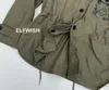 Женские куртки 2023 Женская мода Хаки вышитая военная куртка передние карманы талия с длинными рукавами.