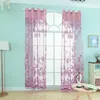 Rideau 100cmx250cm Fleur Burn-Out Rideaux Pour Salon Fenêtre Drapé Panneau Sheer Scarf Valances 4 Couleurs Room Home Decor D25