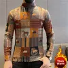 Men's T Shirts 2023 Men Turtleneck Fashion Märke Långärmad Pullover Casual Personality Mönster Bekväm rolig Tee Homme Fall