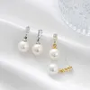 Charme mode trèfle à quatre feuilles strass perle boucles d'oreilles femmes pendentif boucles d'oreilles bijoux G230225