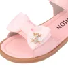 Sandals Summer Girls Sandals Princess Pu Leather Open Toe Flats Bowknot Kids Girl Shoes for School Toddler Childen Sandals 2737 Z0225