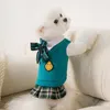 Vestido de vestuário de vestuário jk roupas de estimação de animais de estimação para cães pequenos de inverno no estilo ocidental