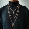 Pendant Necklaces 2023 Multilayer Punk Cross Necklace For Women Cool Stainless Steel Chain Trend Female Jewelry Collar