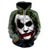 Mannen Hoodies 2023 Mannen Horror Clown Herfst 3D Gedrukt Vrouwen Hoodie Hoody Casual Truien Grappige Streetwear Sweatshirt