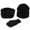 Écharpes 3 pièces/ensemble casquette d'hiver écharpe utile gants d'écran tactile tricoté extensible coupe-vent CapScarves Kiml22