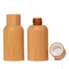 Depolama Şişeleri 2pcs 10ml 15ml 1 oz 50ml Geri Dönüşümlü Bambu Kozmetik Damlalı Şişe, Kapak Skincare Yağı E Sıvı Örnek Şişeler