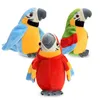 Plush dockor Cartoon Parrot Electric Talking Plush Toy Taling Record Repeats Waving Wings Electroni Bird fylld Plush Toy As Gift for Kids 230225