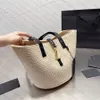 Designer väskor vävda halmväska handväska handväska mode axelväska sommar strandstrå tygväskor