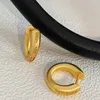 Matte gold plain ring earrings for women in 2023, new small design, circular earrings, light luxury, high-grade pure silver needle
