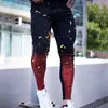 Men's Jeans Zipper Trendy Gradient Paint Spots Denim Trousers Cowboy Men Pants Zip Up Male ClothesMen's Naom22