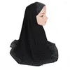 Abbigliamento etnico One Piece Amira Hijab Pull On Ready Sciarpa istantanea Khimar Head Wrap Musulmano Islamico Preghiera Hijab Arabo Scialle sopra la testa