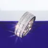 Hotsale fashionabla design smycken 925 silver vvs moissanite is ut ring kubansk ring för hiphop män