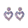 Charm Korean Fashion Hollow Crystal Heart Earrings Rhinestone Long Dangle örhängen för kvinnor Lyxsmycken G230225