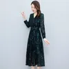 Robes décontractées robe en mousseline de soie femmes printemps et automne 2023 haut de gamme luxe tempérament brodé été mince jupe à manches longues