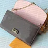 Croisette -portemonnee met ketting voor dames kleine lederwandelen ketting portefeuilles verkocht met doos