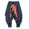 Men's Pants Japanese Fashion Samurai Clothing Men's Yukata Plus Size Traditional Kimono Pants Fall Winter Casual Harajuku Casual Streetwear Z0225