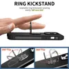 Hybrid 3in1 Kickstand Defender Ring Stand Stand Froofchproof for iPhone 14 14plus 14 Pro 14 Pro Max Magnetic Car Holder Hard PC Silicone Silicone TPU غطاء الهاتف المحمول