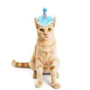 Dog Apparel Pet Birthday Hat Tulle Glitter Cone Headband Headwear For Dogs Cats Party Dress Up Hair Accessories Blue Pink RedDog