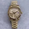 Os homens de U1 assistem 41mm de movimento de cristal de cristal duplo dat dão dourado 316 banda inoxidável246d