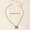 Chains Cross-border Accessories Personality Colorful Claw Chain Necklace Simple Dripping Magic Butterfly Pendant NecklaceChains