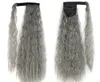 Langes, weiches, lockiges graues Pferdeschwanz-Haarteil mit Pferdeschwanz-Clip in Salz- und Pfefferfarbe, 120 g, 140 g, mit Kordelzug