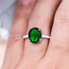 Bröllopsringar vintage svart ovalt sten engagemang för kvinnor män enkla modesmycken blå grön kristall zirkon ring lyxig smala gåva