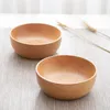 Учебная посуда наборы 1 кусок деревянный чаша Японский рисовый суп -контейнер с большим маленьким столовым прибором SimpleBeech