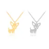 Cute Chihuahua Dog Silver Gold Plated Pendant Designer Necklace Woman South American Necklaces Pendants Chain for Women Fashion Jewelry Chokers Friend Gift