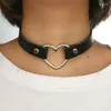 Кокер сексуальное модное ожерелье винтажное круглое очарование сердца готическая цепная колье для женщин для женщин панк кожаные украшения подарка