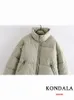 Jackets s mulheres Kondala Autumn Winter Mulheres engrossam roupas de rua de grandes dimensões Parkas Long Batwing Bolsões Moda 2023 Casacos 230225