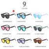 Sunglasses Trendy Retro Round Rivet Sunglasses Women 2022 Brand Double Bridge Shade Eyewear Colorful Lens Gray Yellow Frame Men Sun Glasses G230225