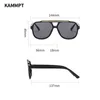 Lunettes de soleil Kammpt Vintage Square Goggle For Men Women Fashion Retro Double Bridge Shades Weets Brand Design Gradient UV400 SUN VERVES G230225