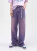 Hommes Jeans Violet Jeans Hommes Casual Coréen Streetwear Mode Hip Hop Vintage Denim Jeans Pantalon Homme Femmes Droite Longue Jambe Large Pantalon Z0225